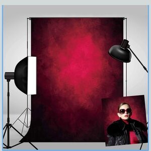 NEW 8X12ft Abstract Red Portrait Photography Backdrops w Ployester Roller Pocket